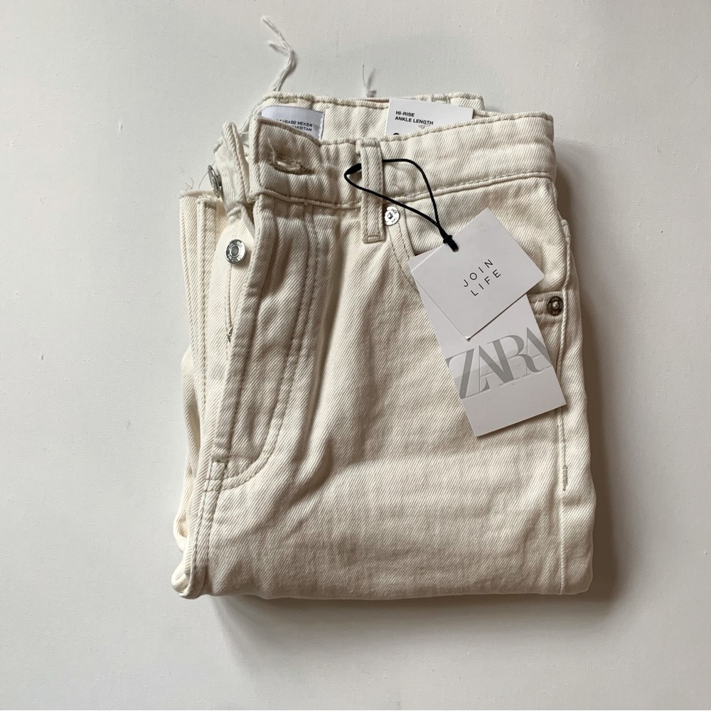 NWT! Zara High Rise Straight Fit Denim
